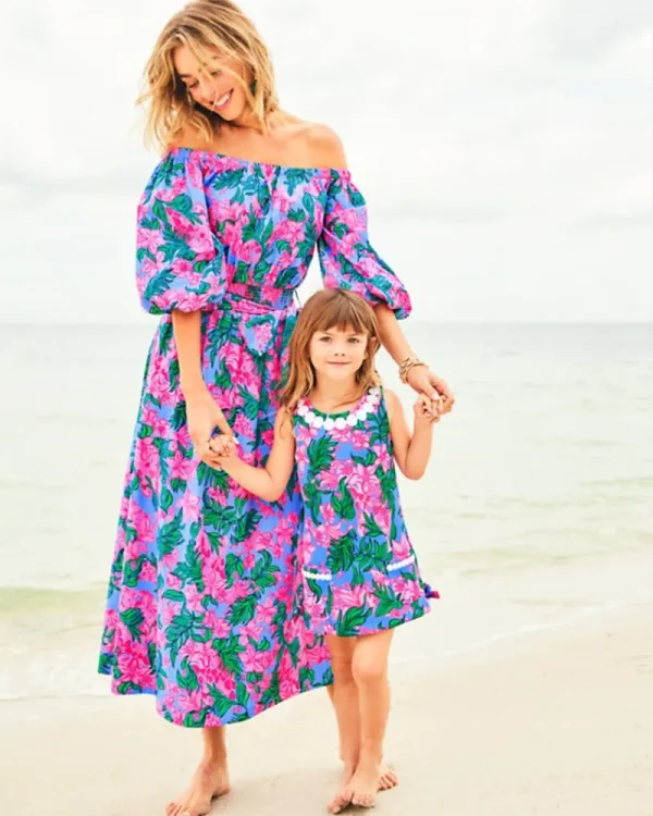 Girls Dresses & Rompers^Lilly Pulitzer Girls Little Lilly Knit Shift Dress Cerise Pink Safari Sunset