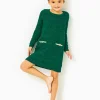 Girls Dresses & Rompers^Lilly Pulitzer Girls Lolo Sweater Dress Evergreen Metallic Tweed