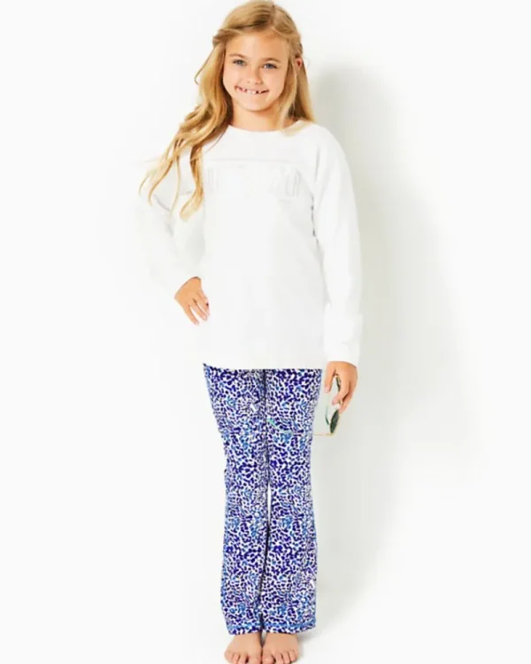 Girls Tops & Bottoms^Lilly Pulitzer Girls Mini Ballad Sweatshirt Resort White Lilly Pulitzer Embroidery Childrens
