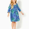 Girls Dresses & Rompers^Lilly Pulitzer Girls Mini Beyonca Cotton Dress Abaco Blue In Turtle Awe