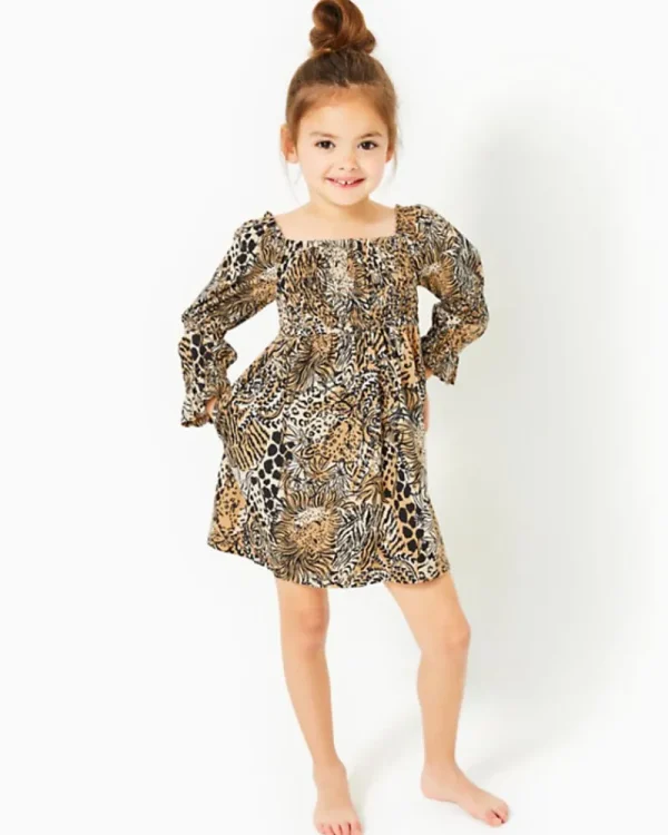 Girls Dresses & Rompers^Lilly Pulitzer Girls Mini Beyonca Cotton Dress Rattan Walk On The Wild Side