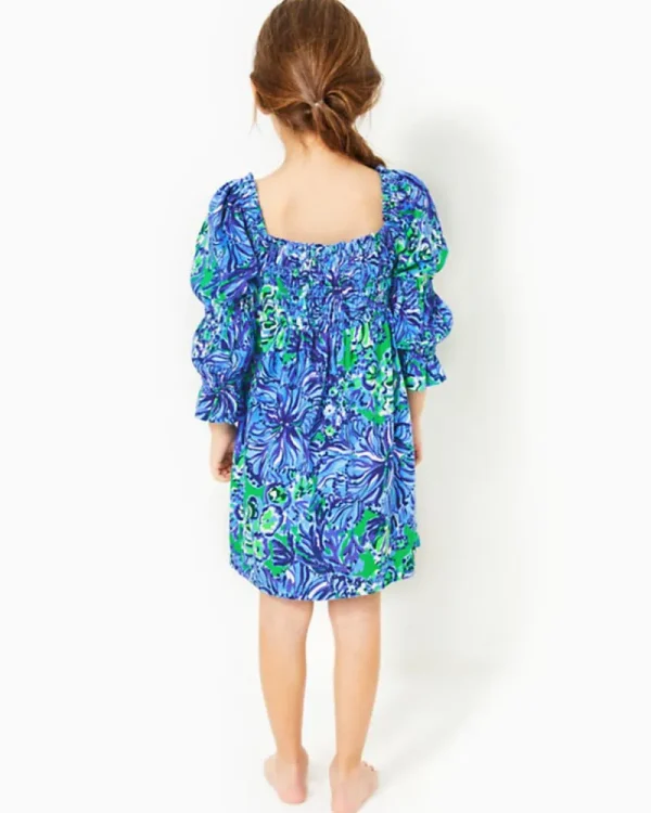 Girls Dresses & Rompers^Lilly Pulitzer Girls Mini Beyonca Cotton Dress Abaco Blue In Turtle Awe