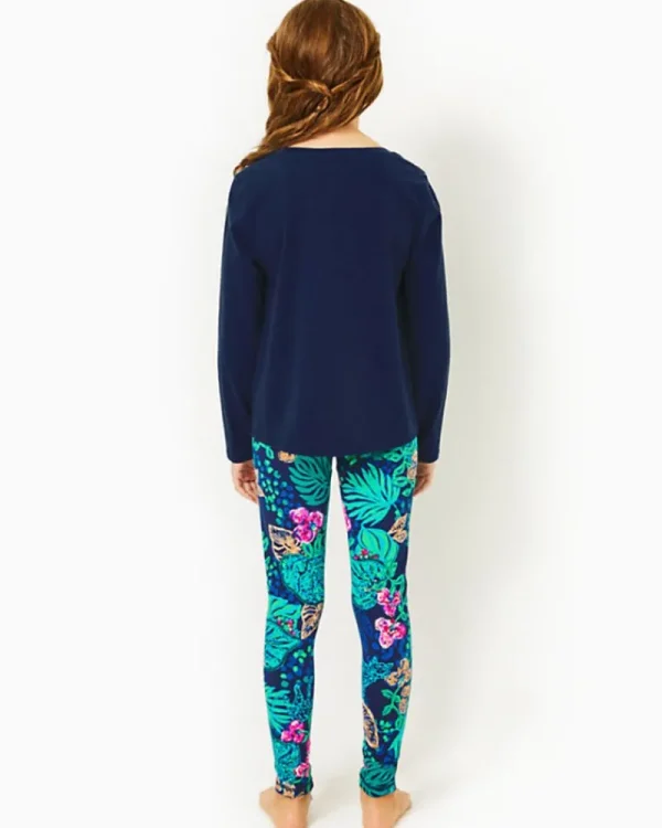 Girls Tops & Bottoms^Lilly Pulitzer Girls Mini Emerie Cotton Tee Low Tide Navy