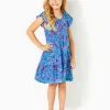 Girls Dresses & Rompers^Lilly Pulitzer Girls Mini Kawai Tiered Dress Breakwater Blue Shells N Bells