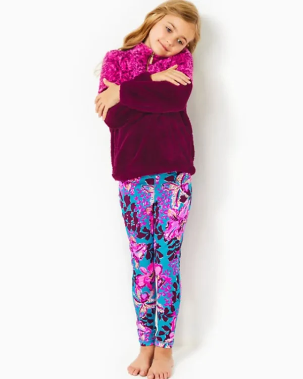 Girls Tops & Bottoms^Lilly Pulitzer Girls Mini Keala Sherpa Popover Amarena Cherry Pattern Play Colorblock