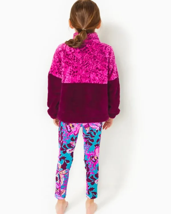 Girls Tops & Bottoms^Lilly Pulitzer Girls Mini Keala Sherpa Popover Amarena Cherry Pattern Play Colorblock