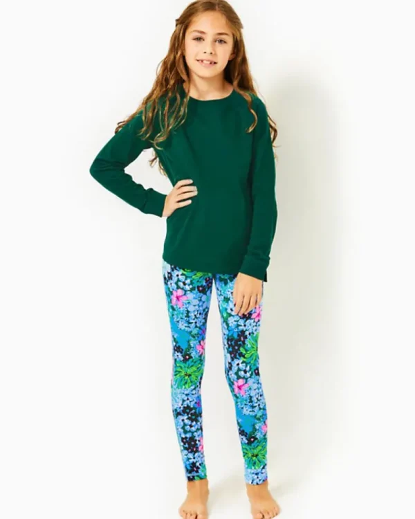 Girls Tops & Bottoms^Lilly Pulitzer Girls Mini Luxletic Beach Comber Sweatshirt Evergreen