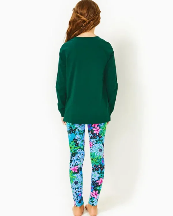 Girls Tops & Bottoms^Lilly Pulitzer Girls Mini Luxletic Beach Comber Sweatshirt Evergreen