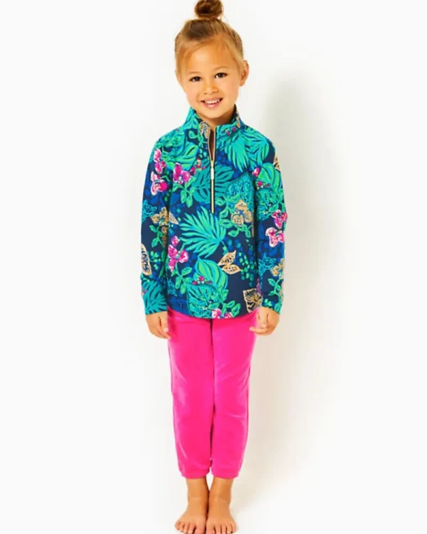 Girls Tops & Bottoms^Lilly Pulitzer Girls Mini Mallie Velour Pant Pink Palms