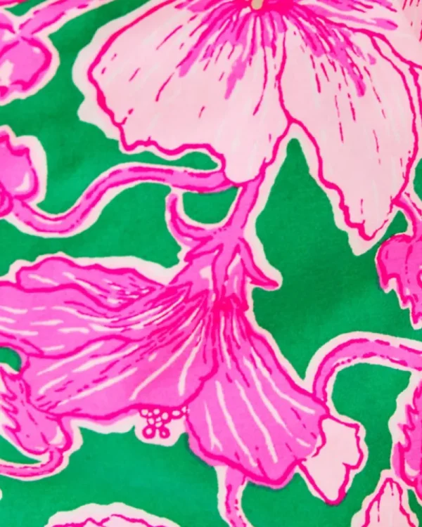 Bottoms^Lilly Pulitzer 5" Gretchen High Rise Short Kelly Green Hibis Kiss