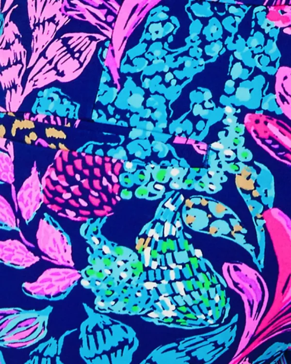 Bottoms^Lilly Pulitzer 5" Gretchen High Rise Short Aegean Navy Calypso Coast