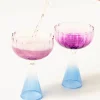Tabletop^Lilly Pulitzer Handblown Glass Two Tone Coupe Amarena Cherry X Abaco Blue