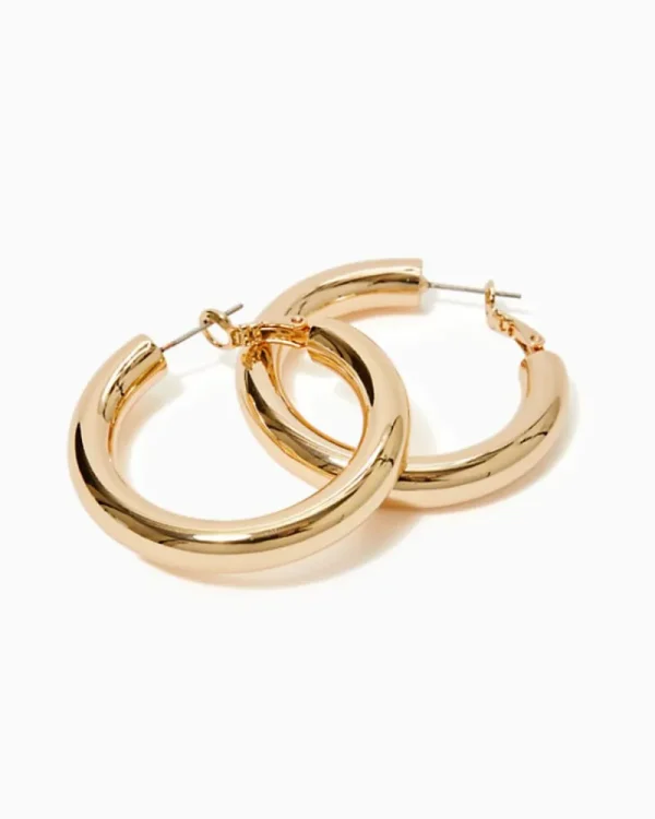 Jewelry^Lilly Pulitzer Harbour Hoop Earrings Gold Metallic