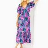 Dresses^Lilly Pulitzer Holloway Elbow Sleeve Midi Dress Blue Rhapsody Orchid You Not