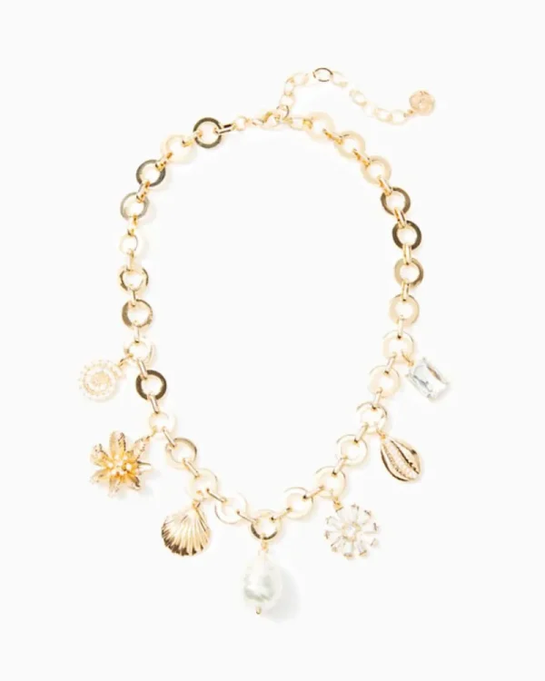 Jewelry^Lilly Pulitzer In The Wild Flower Necklace Gold Metallic