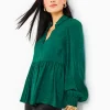 Tops^Lilly Pulitzer Jaylene Jacquard Top Evergreen Party Animal Jacquard