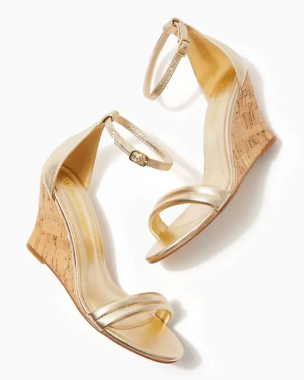 Shoes^Lilly Pulitzer Jenna Wedge Gold Metallic