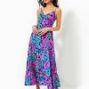 Dresses^Lilly Pulitzer Joellane Tiered Maxi Dress Aegean Navy Calypso Coast