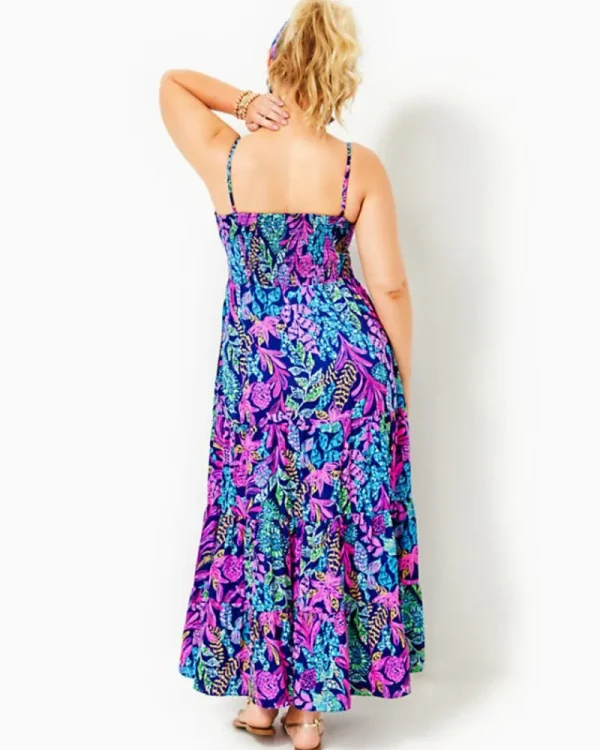 Dresses^Lilly Pulitzer Joellane Tiered Maxi Dress Aegean Navy Calypso Coast