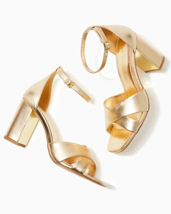 Shoes^Lilly Pulitzer Kendall Leather Sandal Gold Metallic