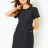 Dresses^Lilly Pulitzer Kesia Short Sleeve Boucle Shift Dress Black Resort Boucle