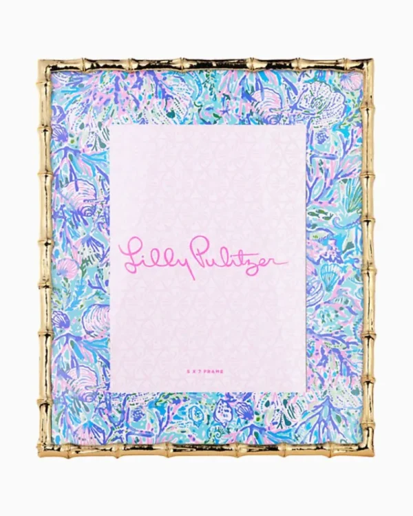 Home Decor^Lilly Pulitzer Large Bamboo Picture Frame Surf Blue Soleil It On Me