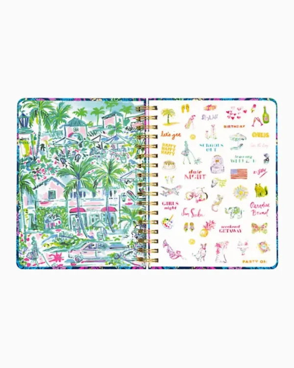Agendas & Planners^Lilly Pulitzer 2024 Large Monthly Planner - 12 Month Aegean Navy Calypso Coast