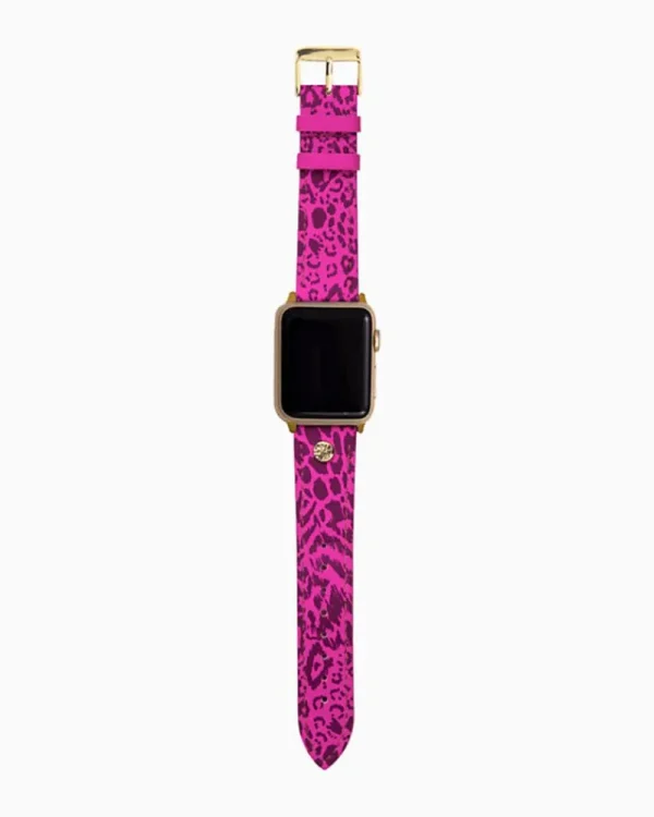 Phone & Tech^Lilly Pulitzer Leather Apple Watch Band Cerise Pink Pattern Play