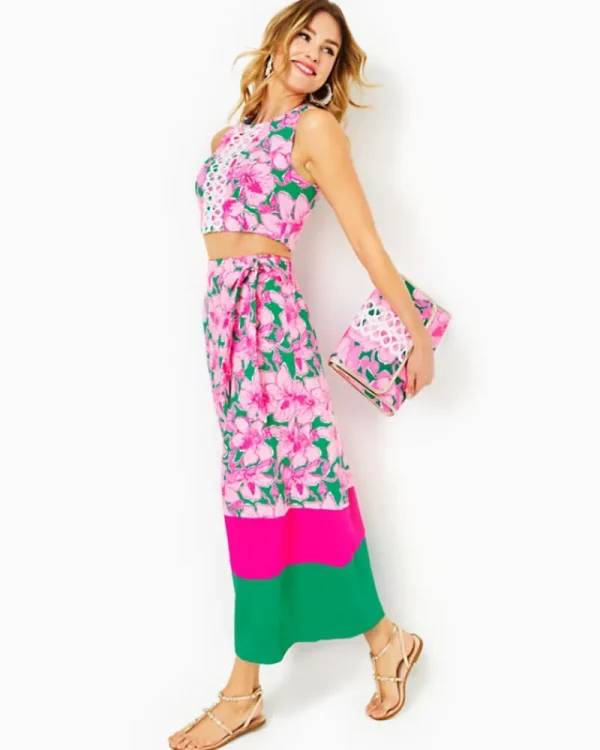 Rompers & Jumpsuits^Lilly Pulitzer Leif Maxi Set Kelly Green Hibis Kiss