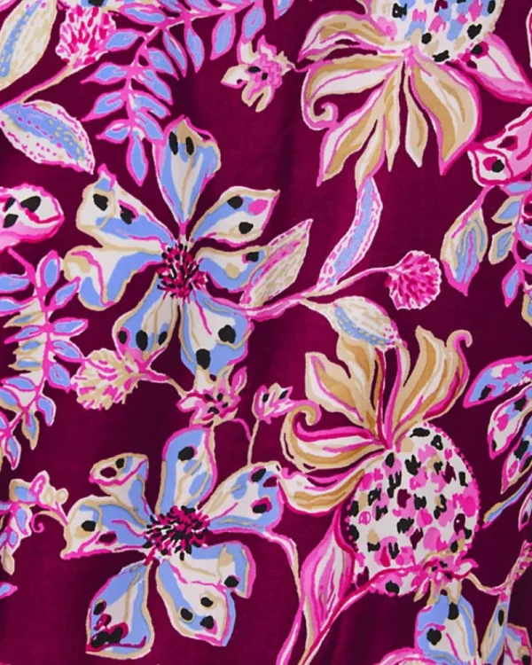 Dresses^Lilly Pulitzer Leolynn Long Sleeve Maxi Dress Amarena Cherry Tropical With A Twist