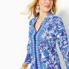 Tops^Lilly Pulitzer Luna Bay Tunic Top Blue Tang Flocking Fabulous Engineered Tunic