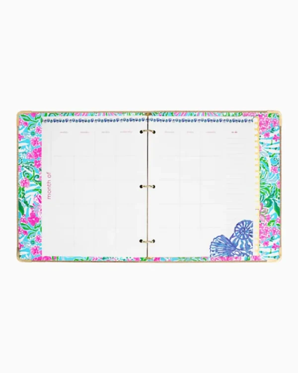 Office Supplies & Stationery^Lilly Pulitzer Luxe Binder With Pouch Set Amalfi Blue Leaf It Wild