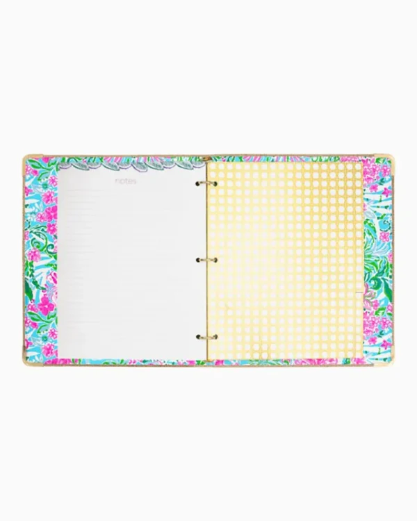 Office Supplies & Stationery^Lilly Pulitzer Luxe Binder With Pouch Set Amalfi Blue Leaf It Wild