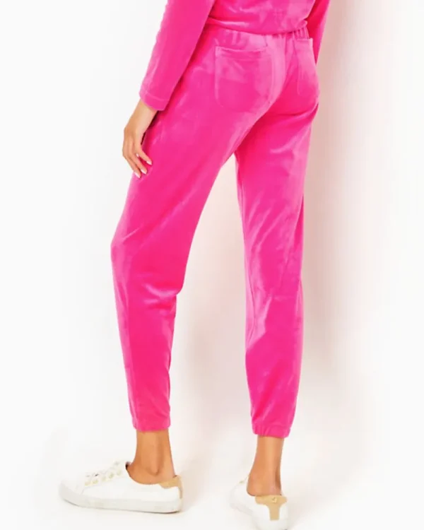 Loungewear^Lilly Pulitzer 28" Mallie Velour Pant Pink Palms