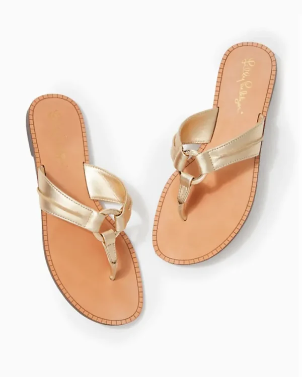 Shoes^Lilly Pulitzer Mckim Sandal Gold Metallic