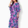 Dresses^Lilly Pulitzer Monnae Silk Maxi Caftan Blue Rhapsody Orchid You Not