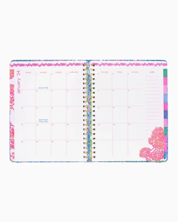 Office Supplies & Stationery^Lilly Pulitzer 2023-2024 17 Month Jumbo Agenda Boca Blue Its A Sailabration
