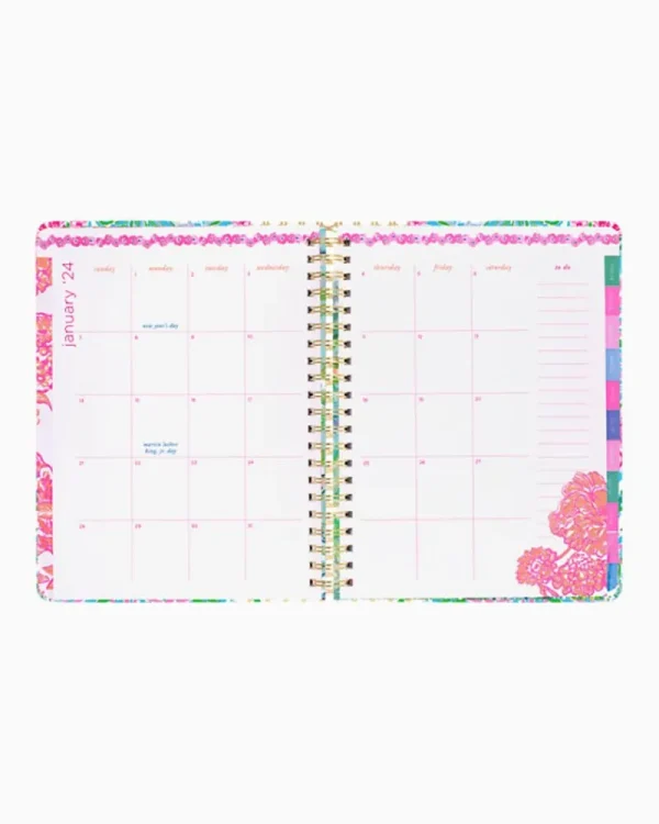 Office Supplies & Stationery^Lilly Pulitzer 2023-2024 17 Month Jumbo Agenda Amalfi Blue Leaf It Wild