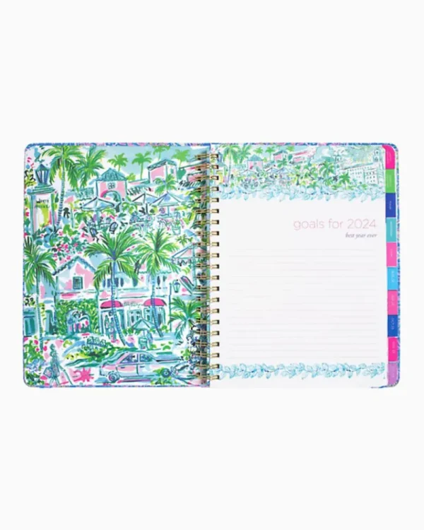 Office Supplies & Stationery^Lilly Pulitzer 2023-2024 17 Month Jumbo Agenda Boca Blue Its A Sailabration