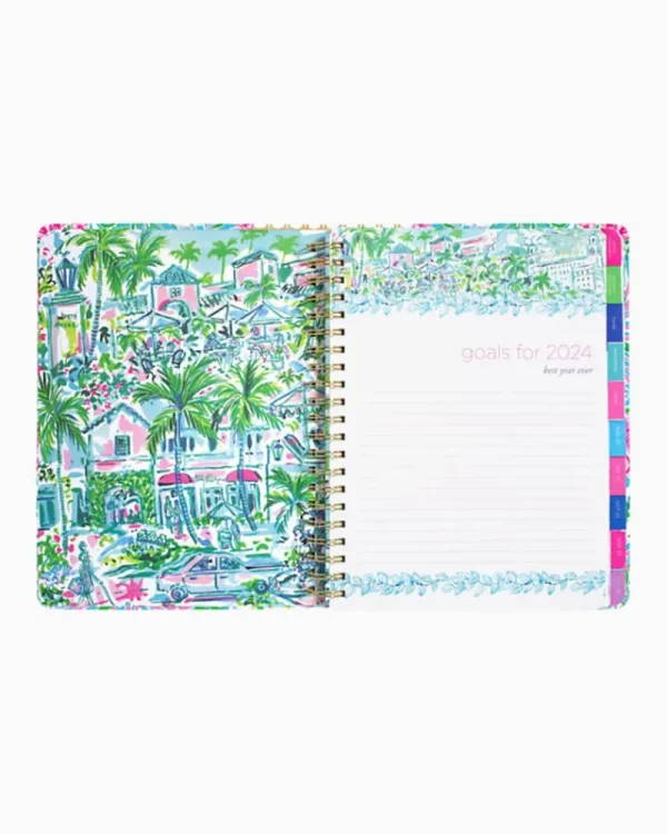 Office Supplies & Stationery^Lilly Pulitzer 2023-2024 17 Month Jumbo Agenda Amalfi Blue Leaf It Wild