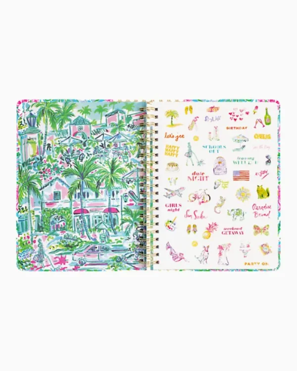 Office Supplies & Stationery^Lilly Pulitzer 2023-2024 17 Month Jumbo Agenda Amalfi Blue Leaf It Wild