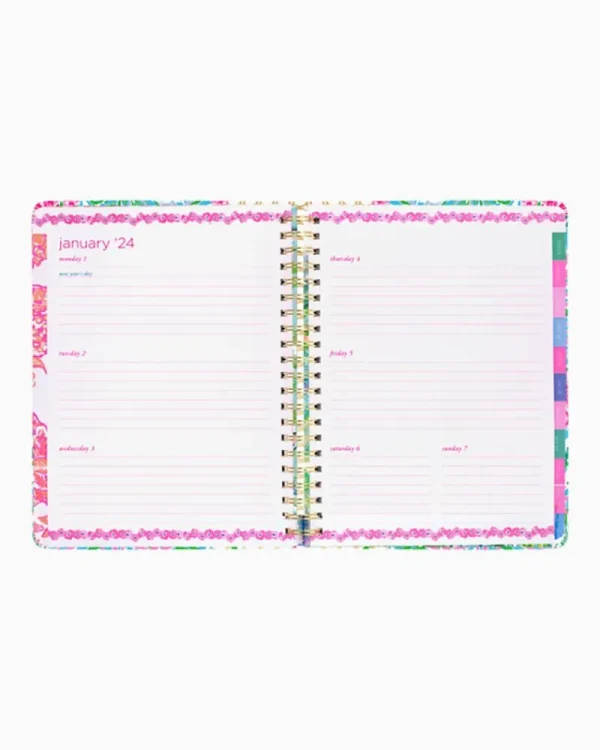 Office Supplies & Stationery^Lilly Pulitzer 2023-2024 17 Month Jumbo Agenda Amalfi Blue Leaf It Wild