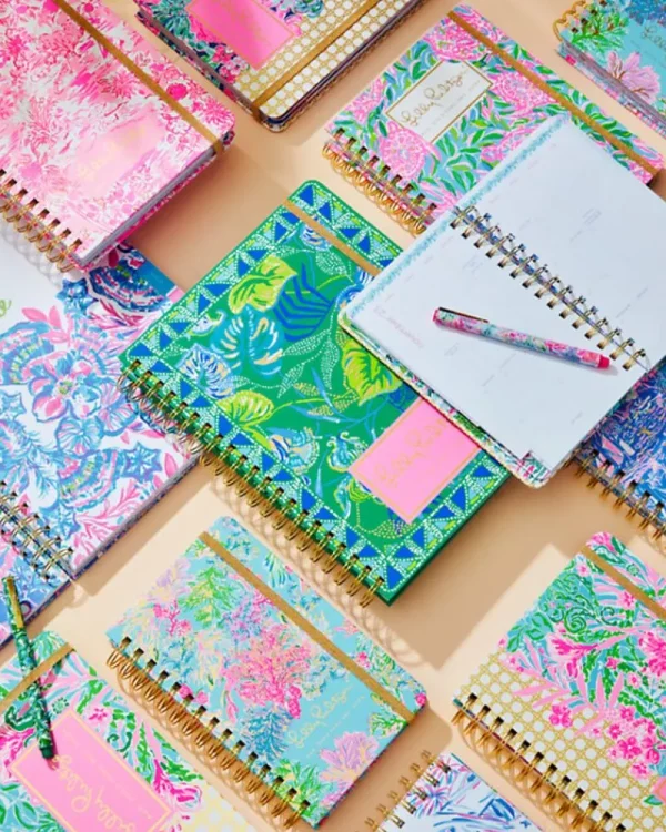 Office Supplies & Stationery^Lilly Pulitzer 2023-2024 17 Month Jumbo Agenda Amalfi Blue Leaf It Wild