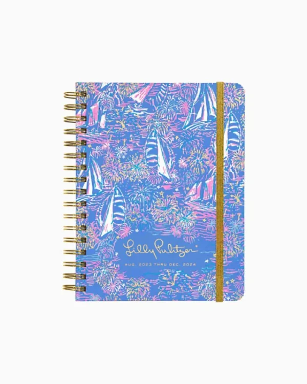 Office Supplies & Stationery^Lilly Pulitzer 2023-2024 17 Month Large Agenda Boca Blue Its A Sailabration