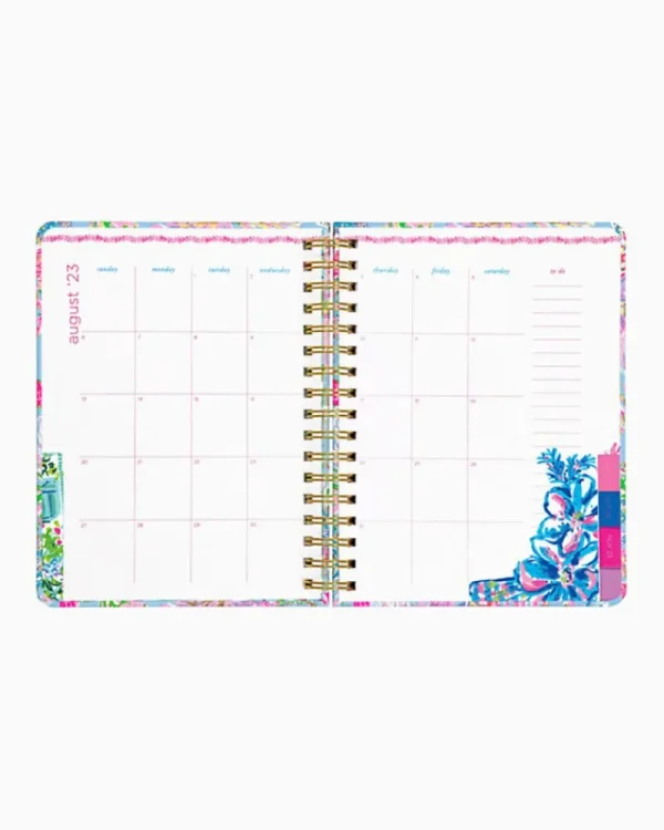 Office Supplies & Stationery^Lilly Pulitzer 2023-2024 17 Month Large Agenda Celestial Blue Cay To My Heart