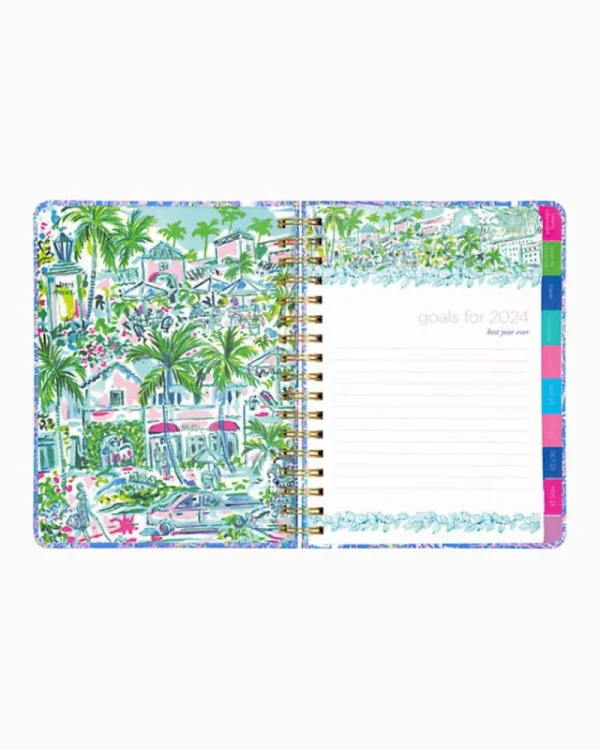 Office Supplies & Stationery^Lilly Pulitzer 2023-2024 17 Month Large Agenda Boca Blue Its A Sailabration