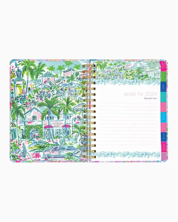 Office Supplies & Stationery^Lilly Pulitzer 2023-2024 17 Month Large Agenda Celestial Blue Cay To My Heart