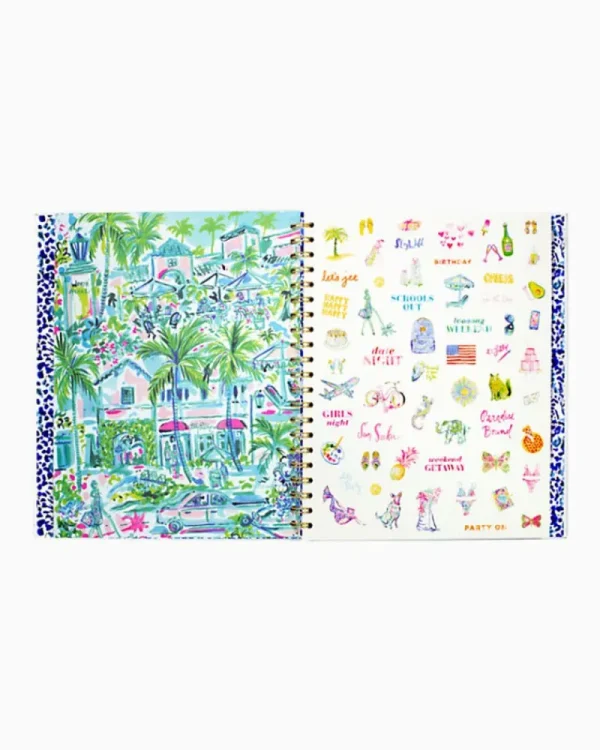 Office Supplies & Stationery^Lilly Pulitzer 12 Month Undated Weekly Planner Abaco Blue Have It Both Rays