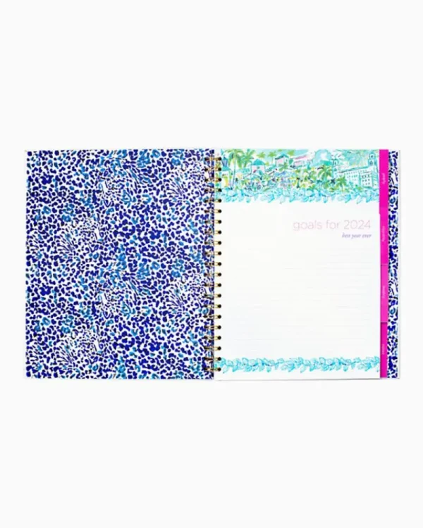 Office Supplies & Stationery^Lilly Pulitzer 12 Month Undated Weekly Planner Abaco Blue Have It Both Rays