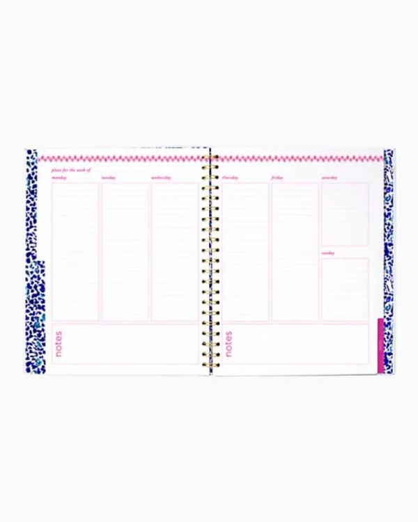 Office Supplies & Stationery^Lilly Pulitzer 12 Month Undated Weekly Planner Abaco Blue Have It Both Rays